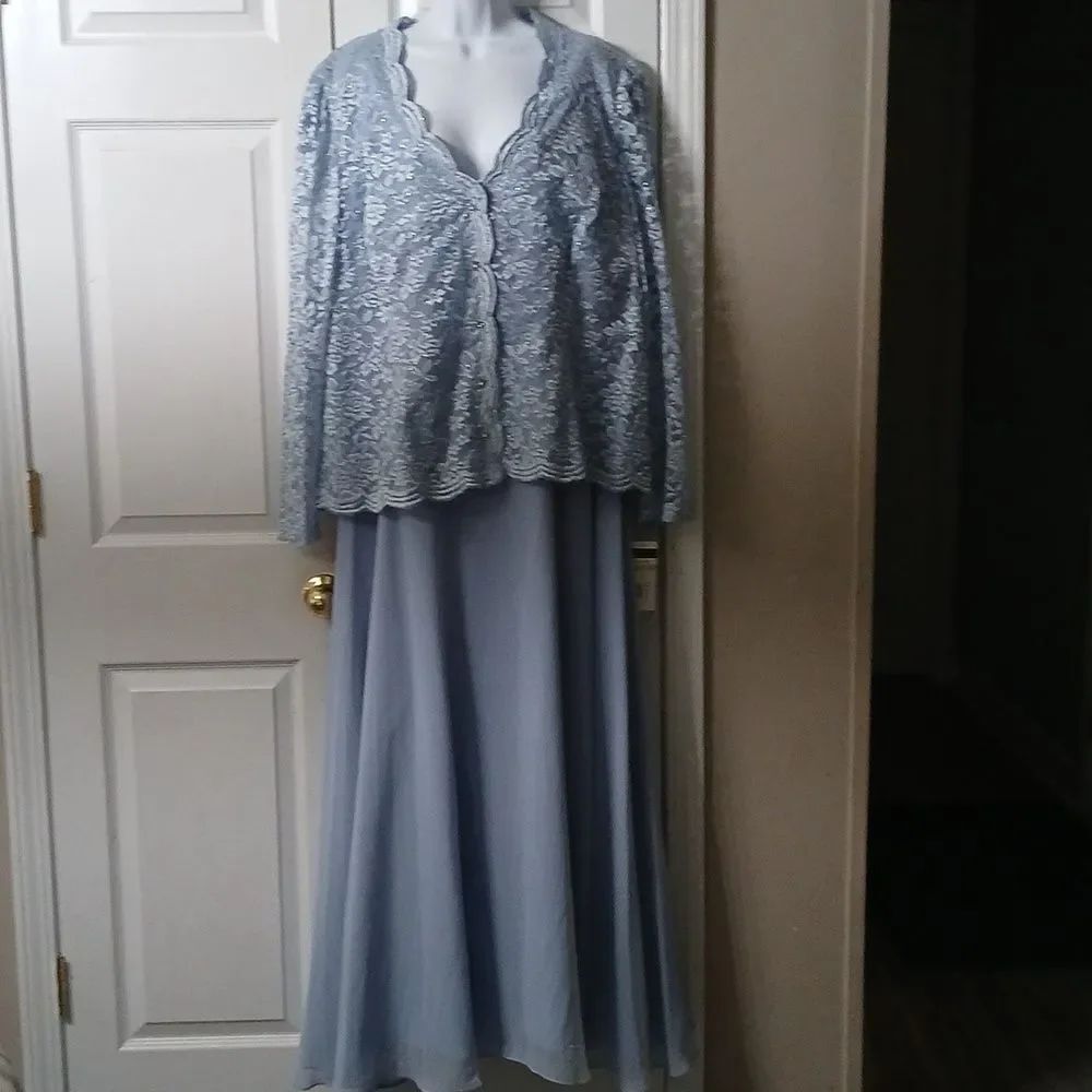 Cachet periwinkle  mother of the bride wedding, formal night dress Sz 18W NWT